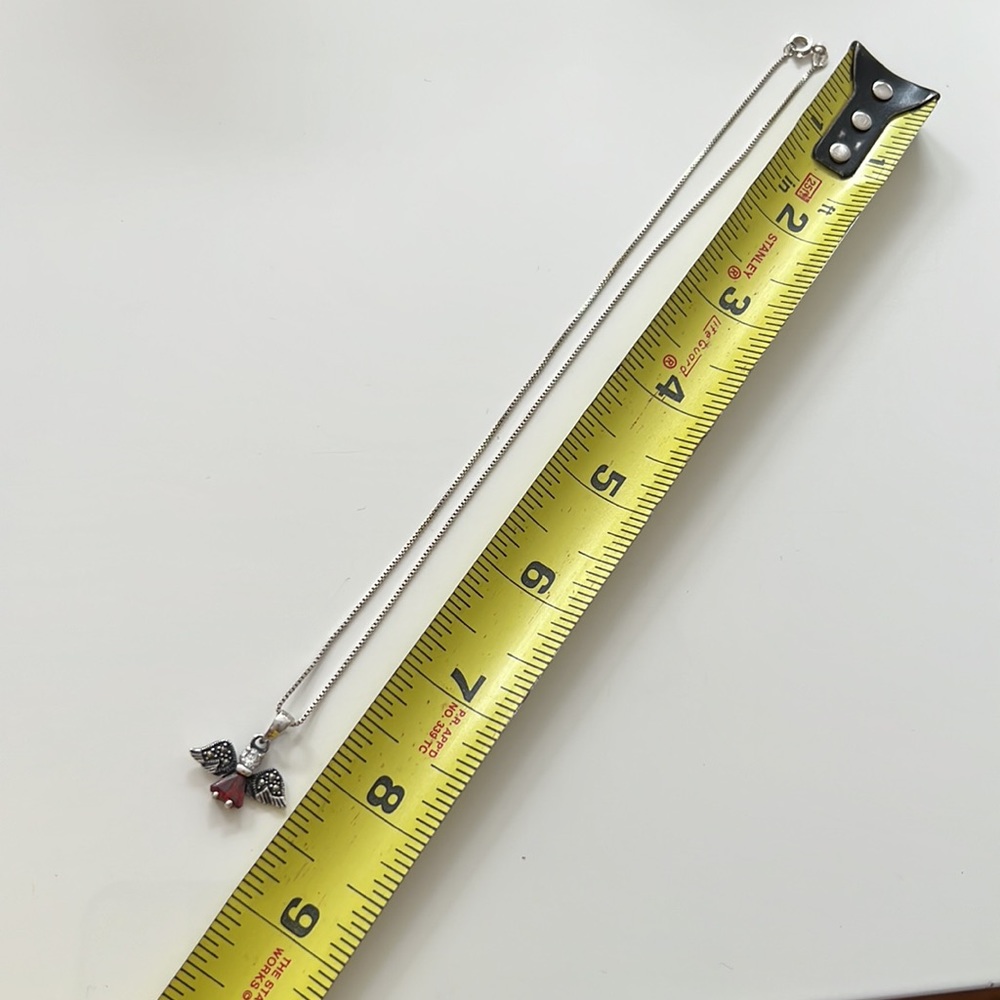 Silver Angel With Red Ruby, Stone, And Diamond - image 8